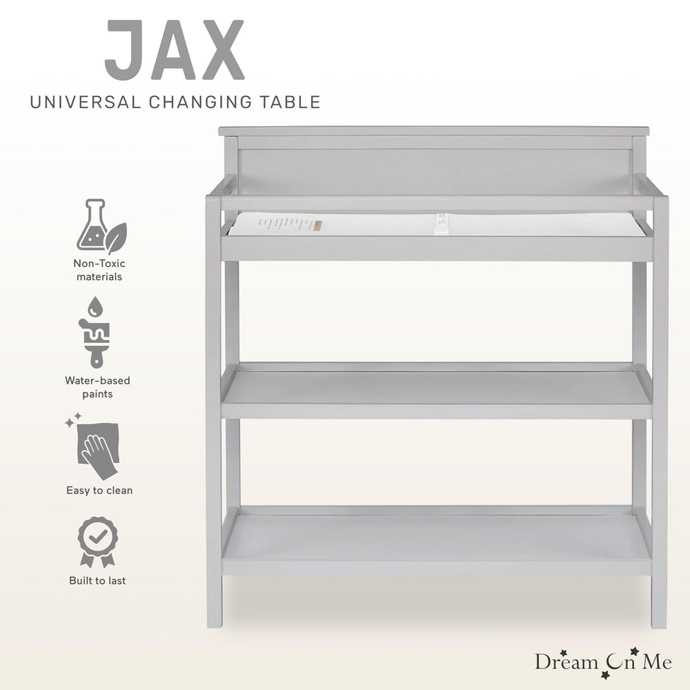 Dream On Me Jax Universal Changing Table, Pebble Grey 34x20x40 Inch (Pack of 1)