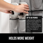 GORILLA GRIP Over the Door Shoe Organizer, 24 Extra Large Breathable Mesh Pockets, Space Saving Hanging Storage Holder, 4 Hook Closet Rack Hanger, Hangs on Closets for Shoes and Accessories, Gray