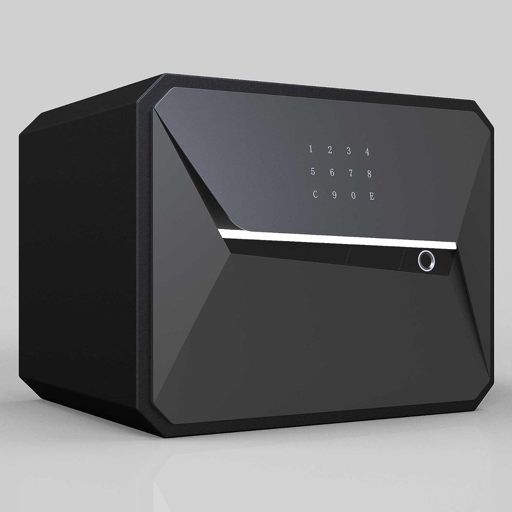 Y-Series Fingerprint Smart Safe Box Security Box with Key,1.2 Cubic,Safety Box for Home