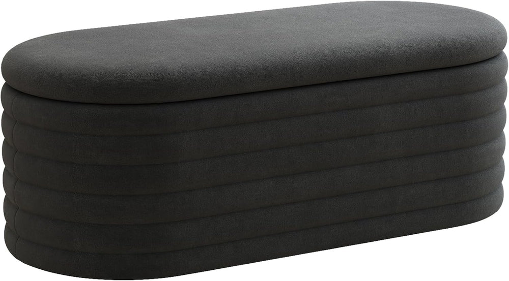 40 inch Upholstered Storage Ottoman Bench,Ready to go,Black