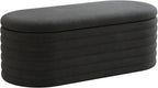 Storage Ottoman Bench 40 inch Upholstered Chenille Fabric Storage Bench for Bedroom End of Bed Stool Aesthetic Large Storag Ottoman for Living Room Entryway,Black