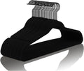 MIZGI Premium All Black Velvet Hangers with Black Hooks (30 Pack) Heavy Duty - Non Slip Felt Hangers - 360 Degree Swivel,Space Saving Clothes Hanger,Durable Strong Hanger for Suits,Coat