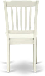 East West Furniture AMDA3-LWH-W 3 Piece Dinette Set for Small Spaces Contains a Round Kitchen Table with Pedestal and 2 Dining Chairs, 36x36 Inch, Linen White
