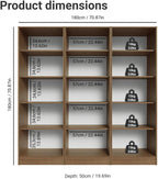 Madesa Kitchen Pantry Set Storage Cabinet 70" L 6 Doors 12 Utility Shelves 9 Adjustable Shelves Wooden Organization Unit Anti Tipping - Rustic