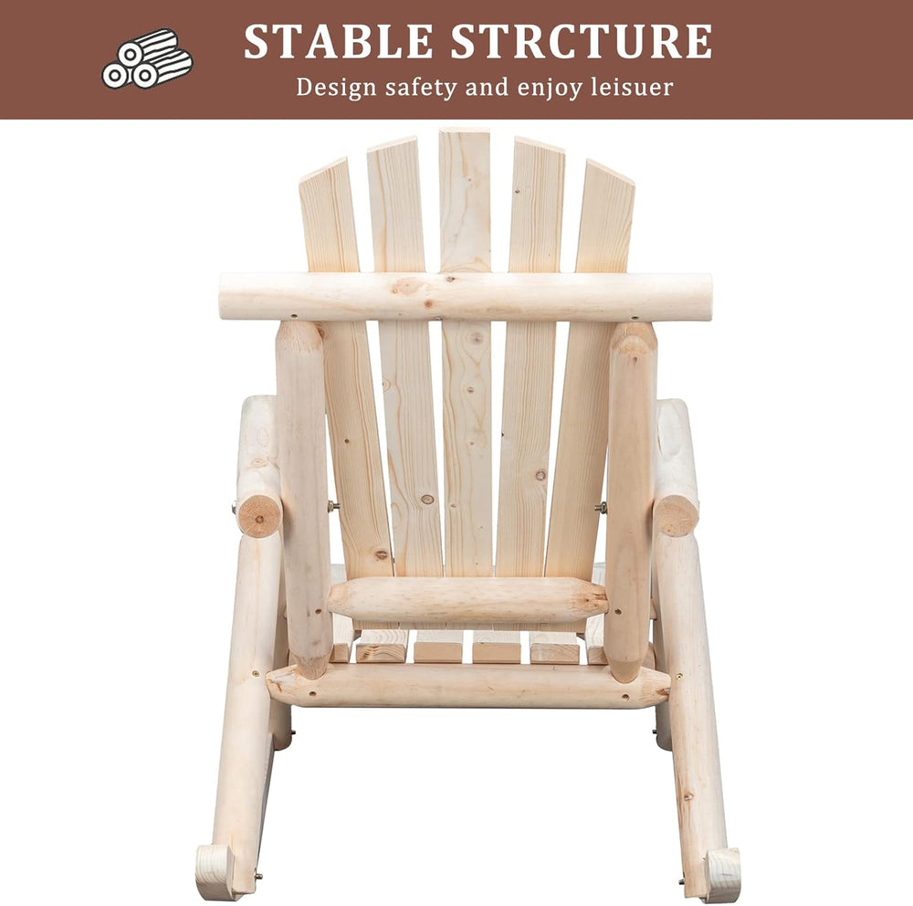 Outvita Wooden Rocking Chair Set of 2 for Garden Patio(Natural Finish) | Fir ...
