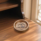 Ring Dish 5 Year Anniversary Wood Gift for Him Her 5th Gifts for Husband | Wife Wooden Wedding Ring Dish 5 Year Marriage Anniversary Presents for Couple, Fifth Anniversay Present for Women Men