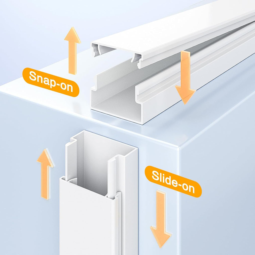 Delamu TV Cord Hider, 315in Wire Covers for 3-4 Cords on Wall, Large Cable Hider Cord Covers for Wires, Cable Management Wire Hiders for TV for Wall, L15.7X W1.18x H0.6in, White