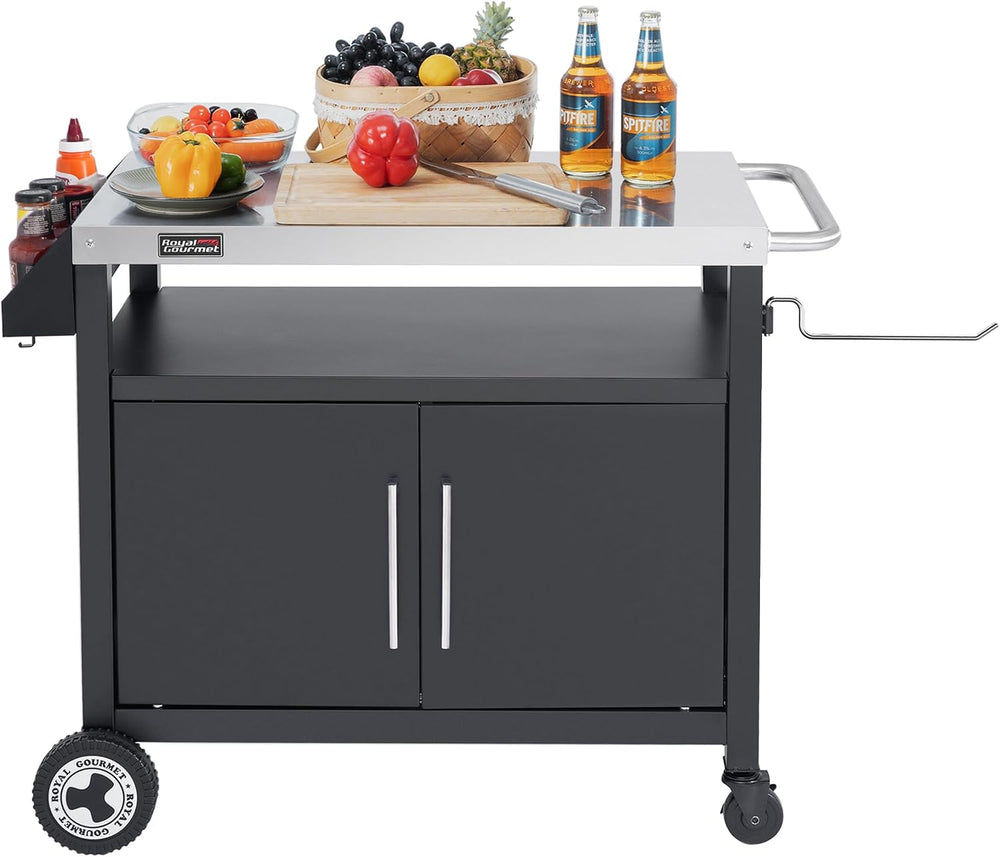 PC3403S Outdoor Grill Cart with Wheels Black