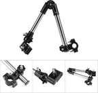 Umbrella Mount Holder, 360 Degree Adjustable Telescopic Stretch Umbrella Stand Bracket Universal Stainless Steel Clamp for Stroller, Bicycle, Wheelchair, Fishing Chair (Black)