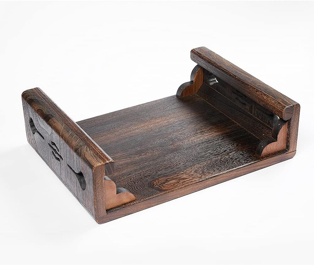 Low Wood Stool, Rectangular Bed Step Stool, Large Surface Step Ladder for Kit...