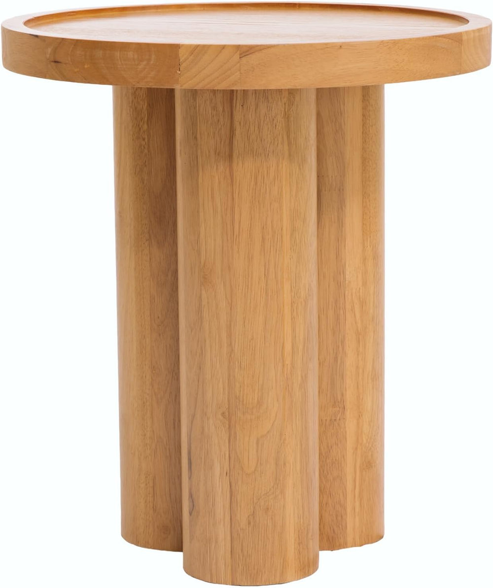 Christopher Knight Home Benny Round Solid Wood End Table, Wooden Side Table w...