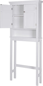 Spirich Over The Toilet Storage Cabinet, Bathroom Shelf Over The Toilet, Over Toilet Bathroom Organizer (White)