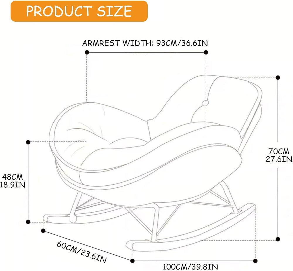 Modern Lounge Rocking Chair, Cute Comfy Armchairs, Corner Reading Chair for A...