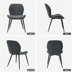Dining Chairs Set of 2 Modern Velvet Dining Room Chairs Upholstered Dining Chairs with Thick Cushions Metal Legs Armless Back Chair for Kitchen and Living Room Dark Gray