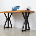 SSS Furniture 2 Pcs Industrial Metal Furniture Legs (H28 x W20) Rustic Decory Triangular Coffee Table Legs, Heavy Duty Metal Desk Legs, Dining Table Legs, DIY Cast Iron Bench Legs,Black
