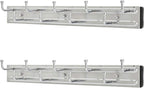 Rev-A-Shelf BRC-14CR 14-Inch Wall Mounted Pullout Closet Belt and Scarf Organization Rack Accessories Holder Hanger with 9 Hooks, Chrome (2 Pack)