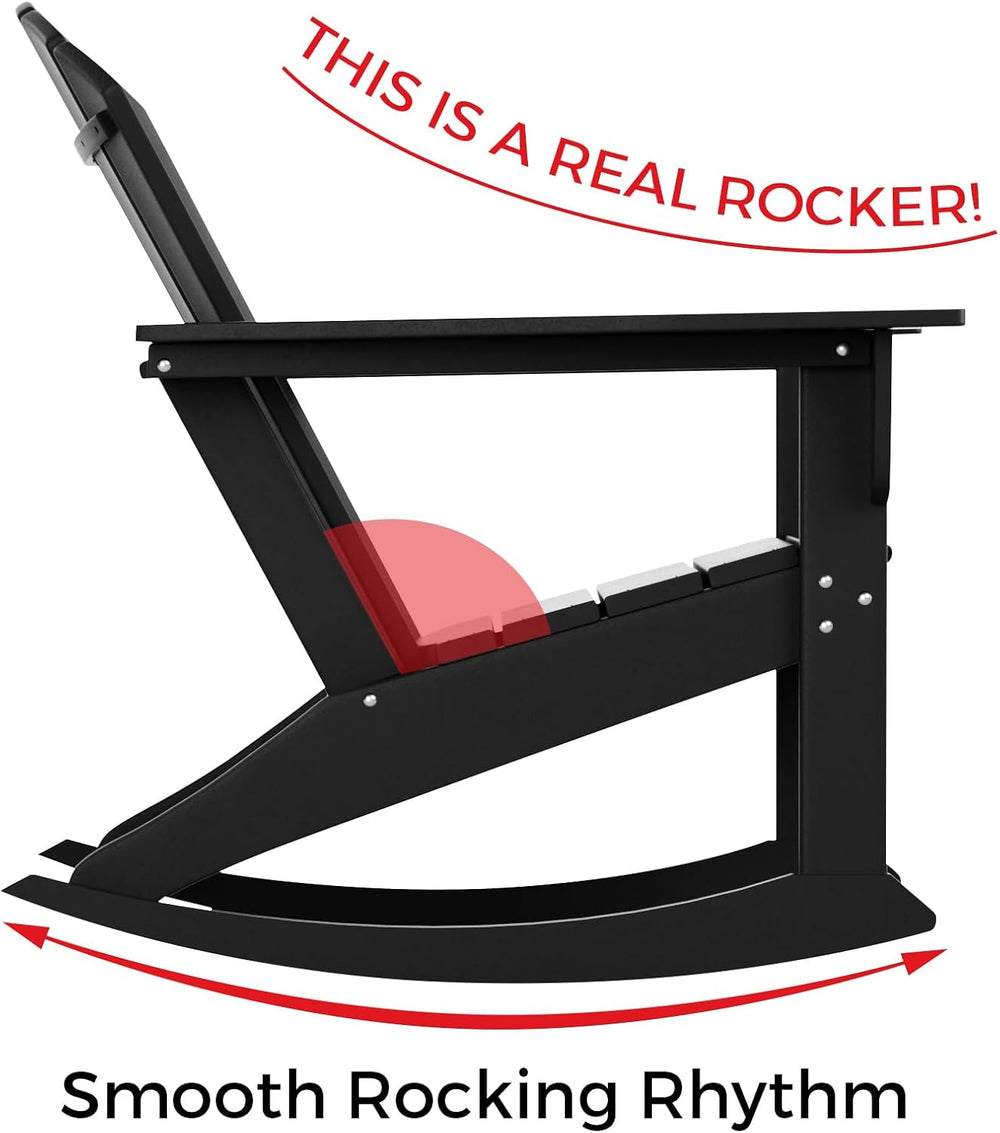 Costaelm Outdoor Adirondack Chair, All Weather Resistant Lawn Chairs Balcony ...
