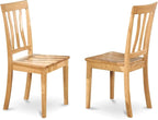 East West Furniture ANTI5-OAK-W 5 Piece Dining Room Table Set Includes a Round Wooden Table with Pedestal and 4 Kitchen Dining Chairs, 36x36 Inch, Oak