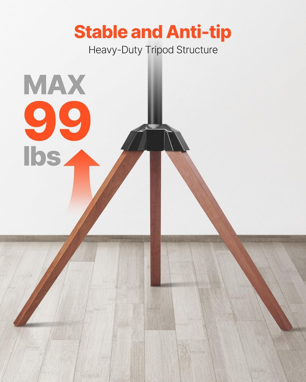 VEVOR Tripod Easel TV Stand, for 40-65 inch Flat Screen/Curved TVs Up to 99 l...