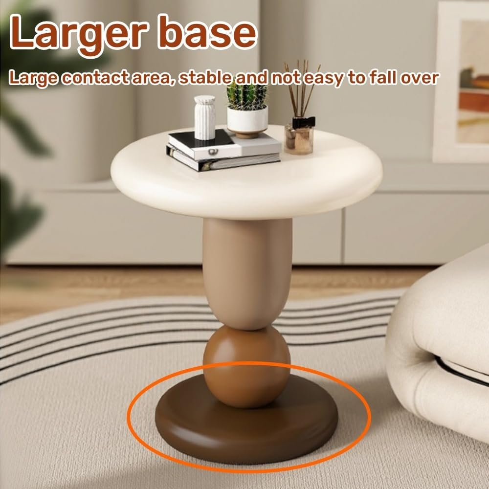 Round Bedside Table, Resin Side Table, Modern Accent Table, Simple Decorative...