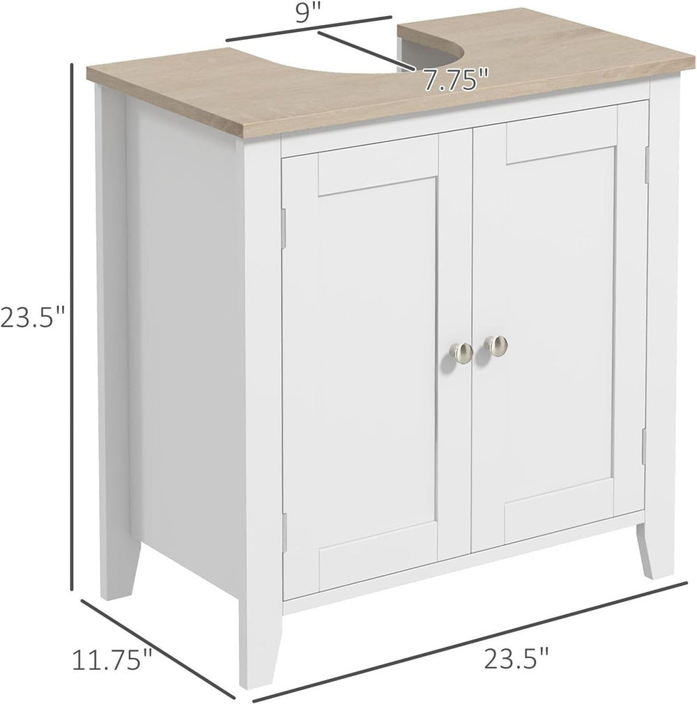 Under-Sink Bathroom Storage Cabinet with Adjustable Shelves
