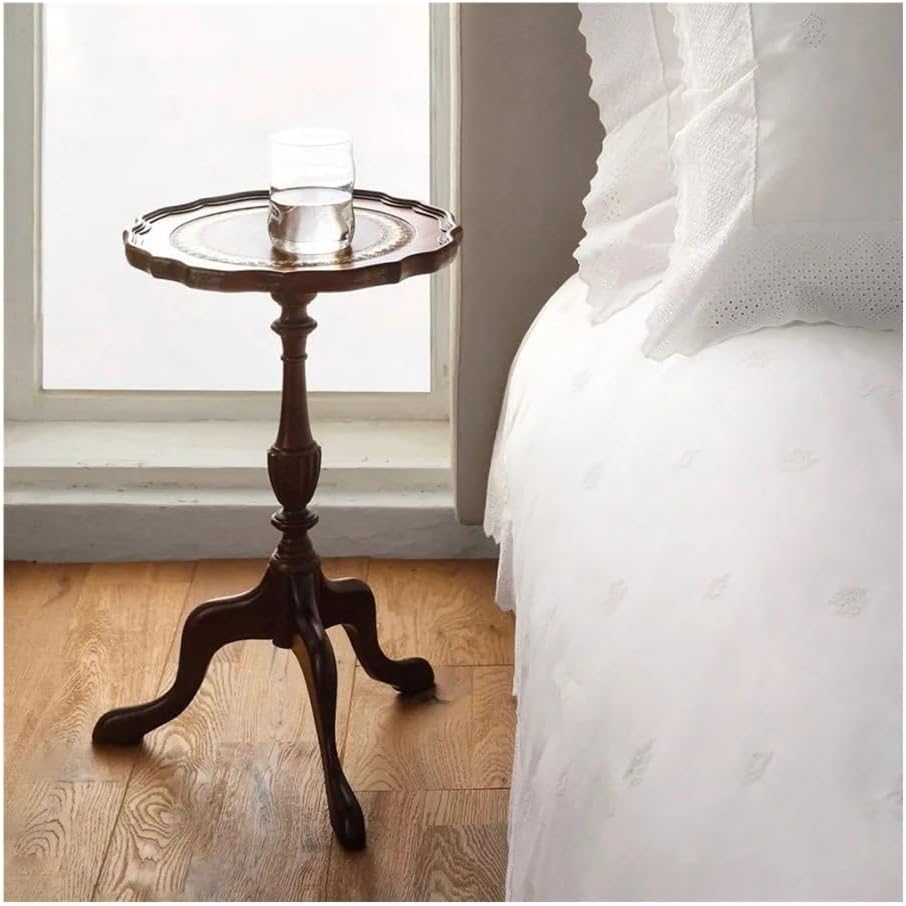 Gilded Retro Style Round Table Sofa Side Living Room Corner Bedroom Storage S...