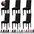 Chair Covers, Stretch Kitchen Dining Room Chair Covers Set of 6, Removable Washable Dining Chair Slipcovers for Home, Hotel, Banque