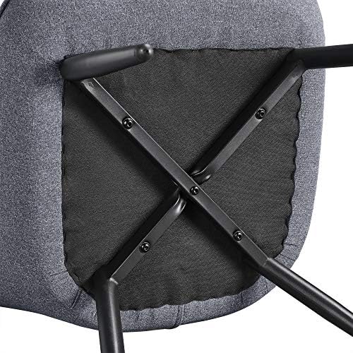 Yaheetech Accent Chair, Upholstered Armchair with Metal Legs, Grey