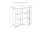 SIMPLIHOME Warm Shaker Bookcase - 44 inch Tall 9-Cube Solid Wood Cube Organizer in Light Golden Brown, Transitional Storage for Living Room, Study Room or Office with Fixed Shelves and Tapered Legs