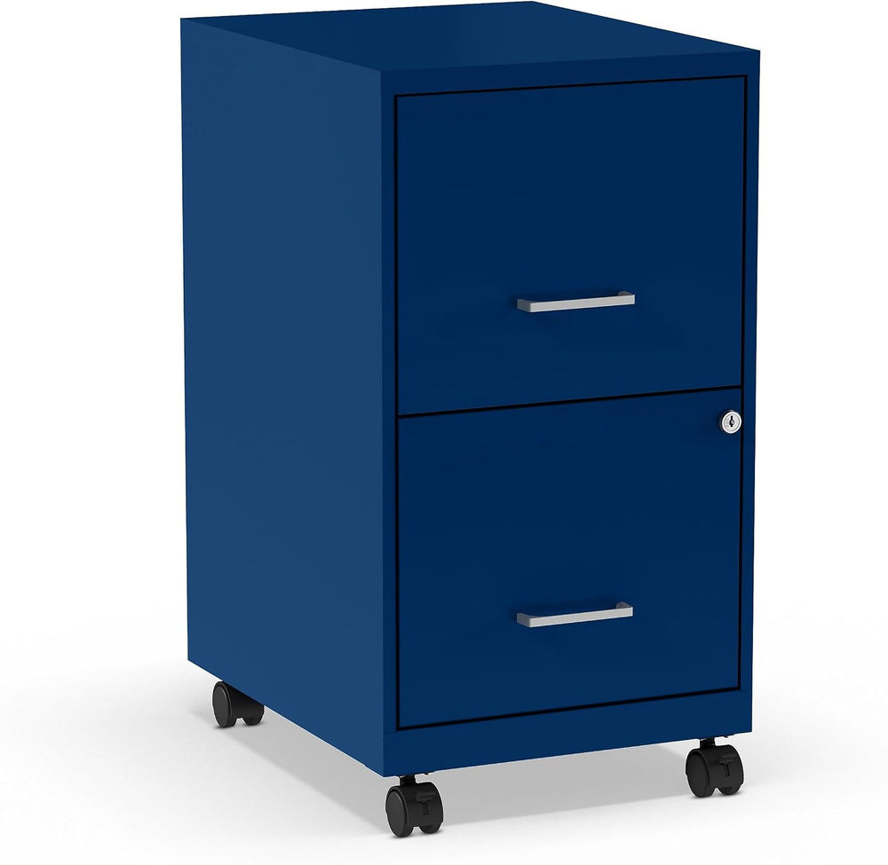 Staples 2-Drawer Vertical File Cabinet, Letter Size, Lockable, Blue | Mobile ...