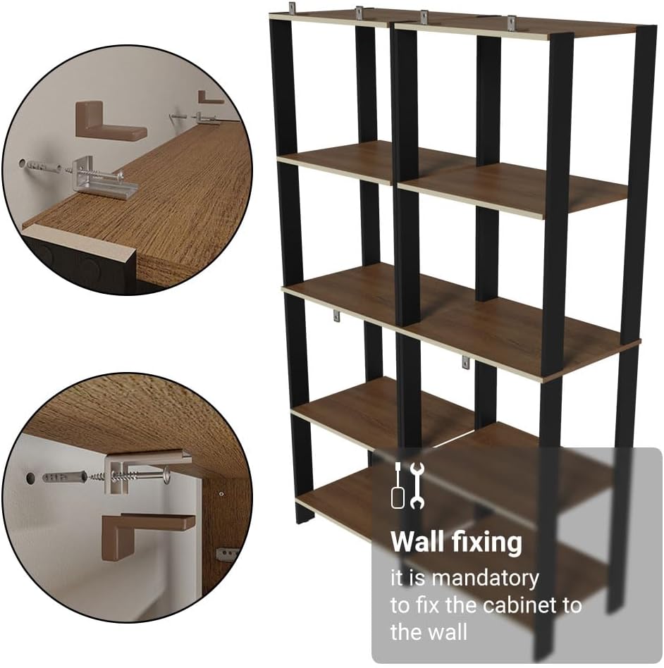 Madesa Kitchen Pantry Storage Rack with 10 Open Shelves 47" L Multiuse M...