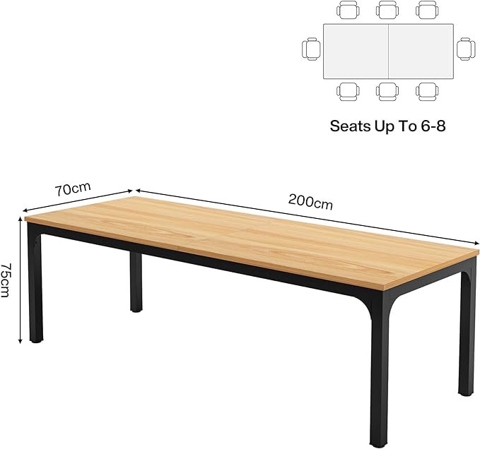 Tribesigns 6.5FT Conference Table, 78.7 Inche Rectangle Meeting Seminar Table, Large Business Tables for 6-8 People (Only Table)