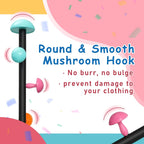 Coat Rack Freestanding Heavy Duty Metal Kids Coat Stand, 7 Round Mushroom Hooks & Sturdy Marble Quarte Base, Hanging Clothes Purse Bag Jacket for Hall Corner Office Garage Entryway (Black)