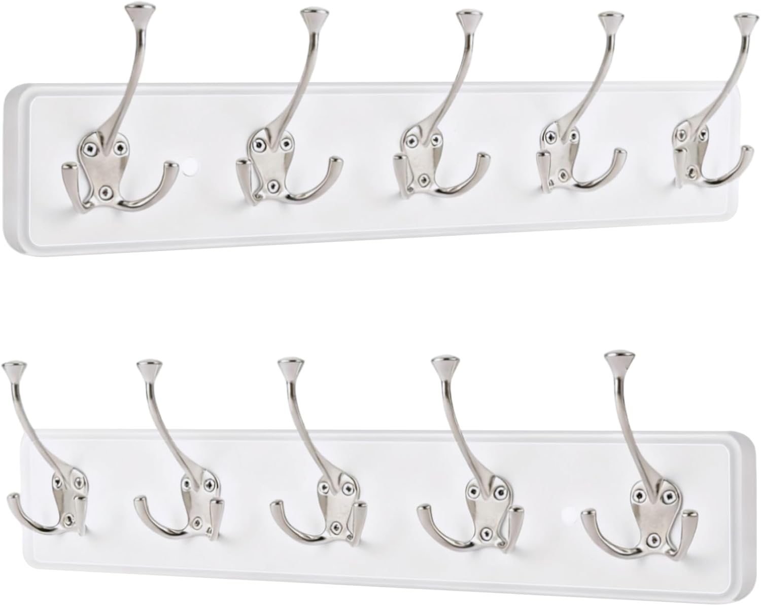 IBosins 2 Pack Coat Rack Wall Mount, 17'' Rustic Wooden Coat Hanger, Heavy Duty Metal Coat Hooks Rail for Entryway Closet Bathroom Coat Jacket Scarf Towel Hat