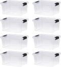 Superio Storage Bins with Lids- 8 Pack, 6.6 Qt Clear Boxes for Organizing, Stackable Plastic Containers- BPA Free, Non-Toxic, Odor Free, Organizer for Home, Office, Dorm