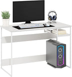 Furinno Moretti Modern Lifestyle Study Desk, 45, Solid White/White