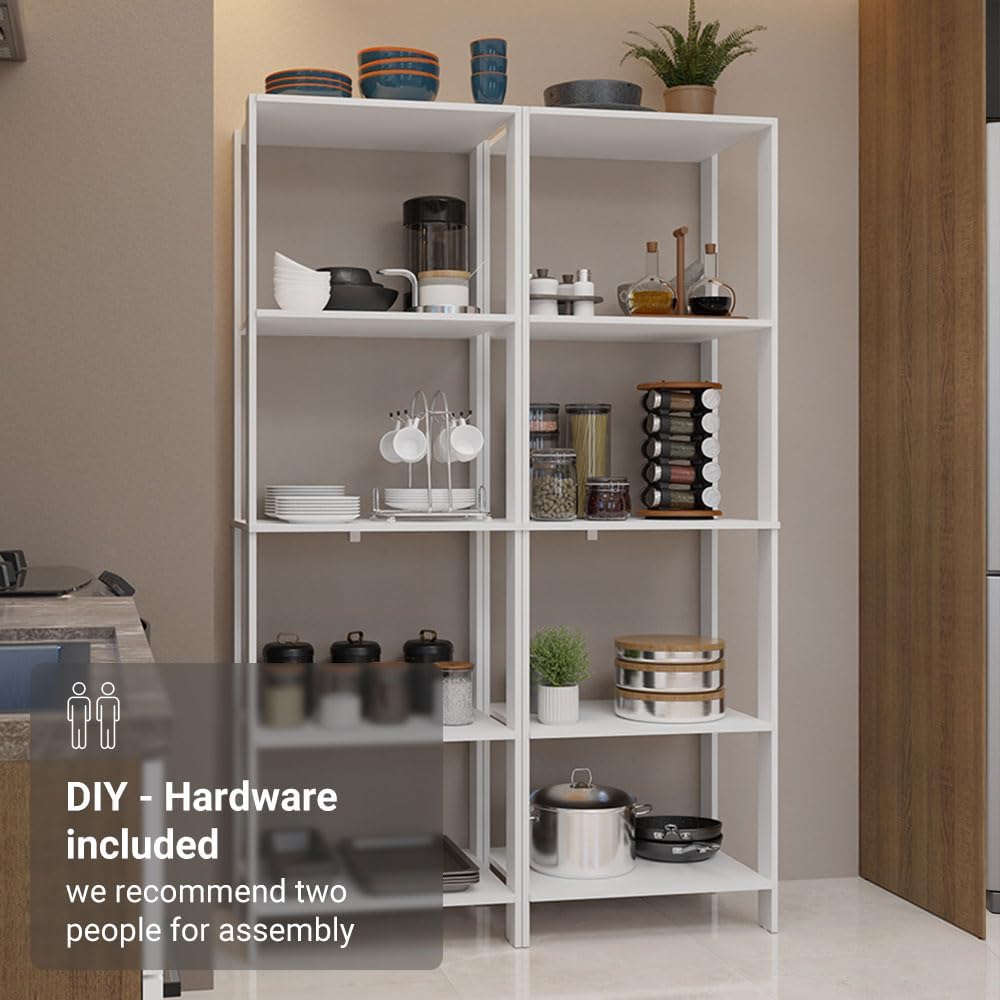 Madesa Kitchen Pantry Storage Rack with 10 Open Shelves 47" L Multiuse M...