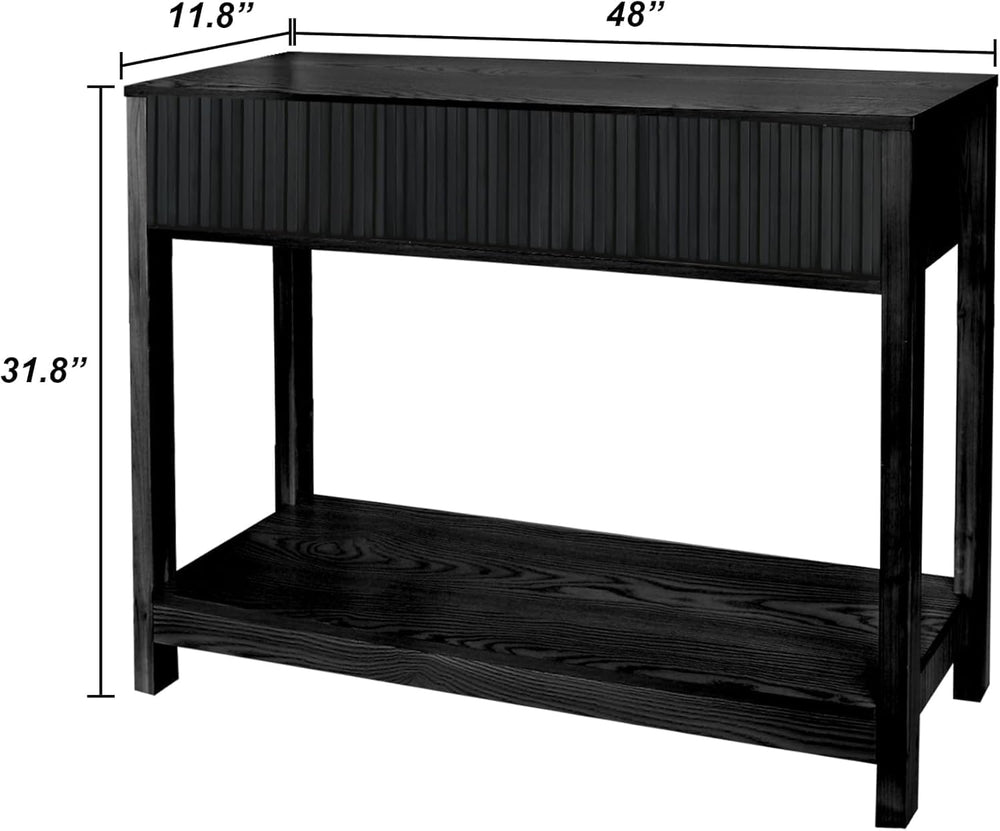 Fluted Console Table, Long Console Tables for Entryway 48" Vanity Desk, ...