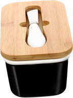 Healifty Ceramic Butter Box with Cutter Airtight Lid Butter Keeper Container for Kitchen Preservation