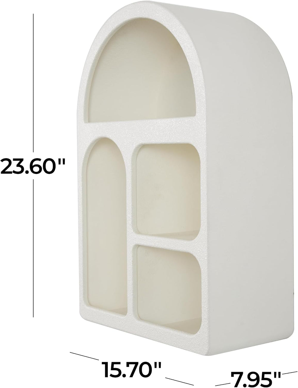 Deco 79 Wooden Geometric Wall Shelf, Shelf 16" x 8" x 24", Cream