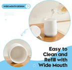 Matte White Bathroom Accessories 2 Piece Set Plastic Soap Dispenser and Toothbrush Holder for Modern Bathroom Decor