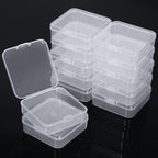 SATINIOR 48 Packs Clear Small Plastic Containers Transparent Storage Box with Hinged Lid for Small Items Crafts Jewelry (2.52 x 2.52 x 0.79 Inches)