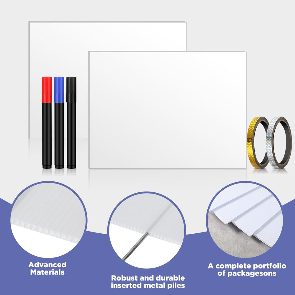 Teling 32 Pack Blank Yard Signs with Metal Stakes 19 x 14 Inch Double Sided C...