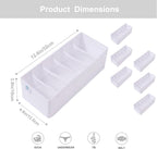 Qozary 6 Pack Sock Underwear Drawer Organizer Dividers, Collapsible Cabinet Closet Storage Boxes for Clothes, Socks, Lingerie, Underwear, Tie, Belt, Baby, Bedroom