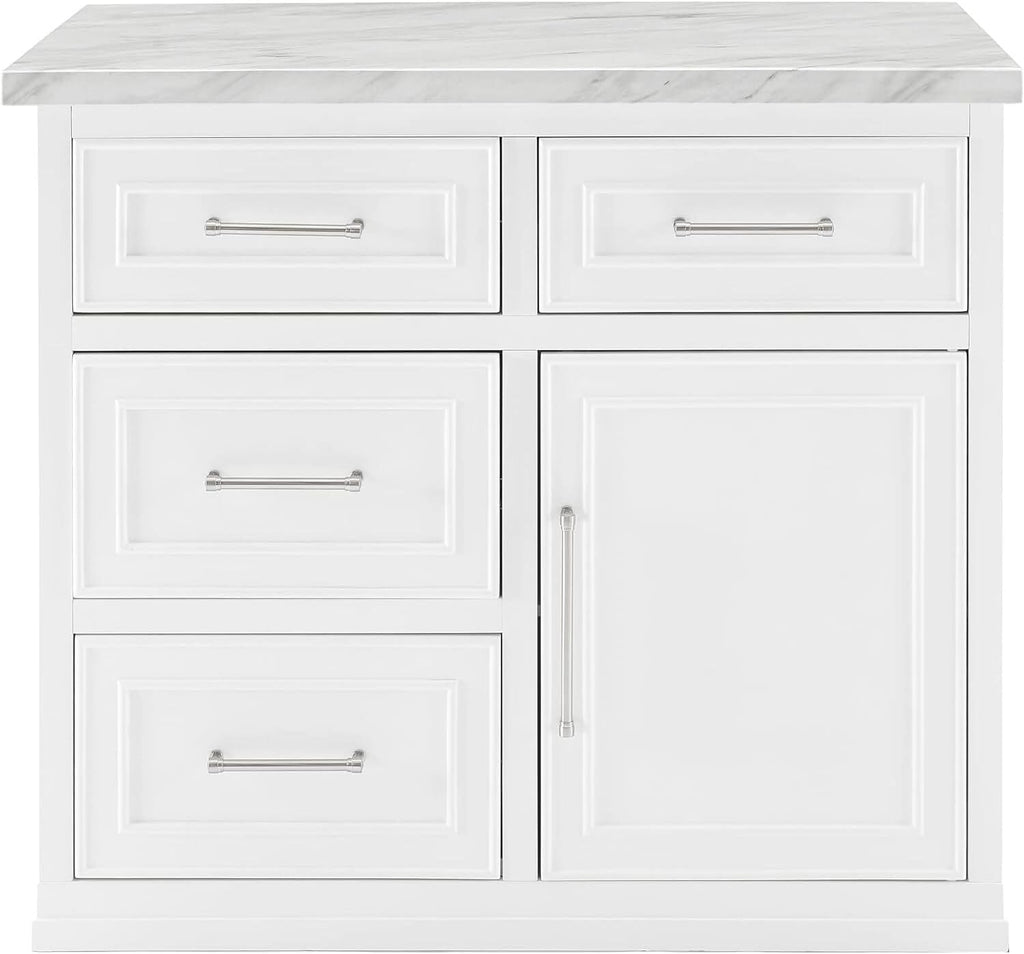 HomeStock Eclectic Elegance Faux Marble Top Kitchen Island