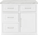 HomeStock Eclectic Elegance Faux Marble Top Kitchen Island