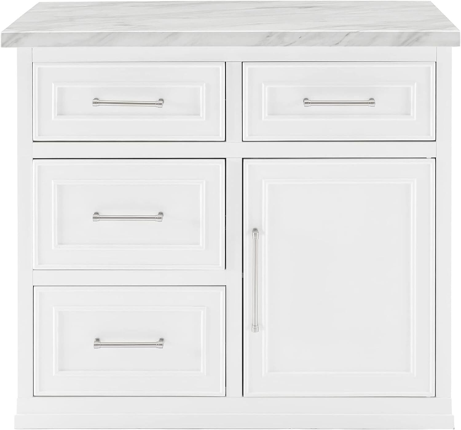 HomeStock Eclectic Elegance Faux Marble Top Kitchen Island