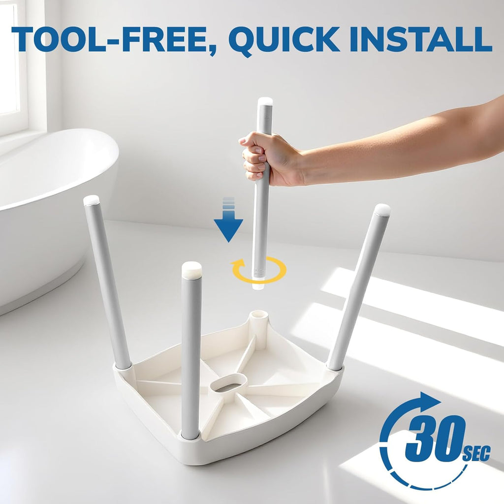 Umimile Shower Stool for Shaving Legs - Fixed Height, Sturdy 330 lb Bath Seat - Anti-Slip Safety Shower Stool for Elderly and Disabled, Tool-Free Assembly (Height: 15.8")