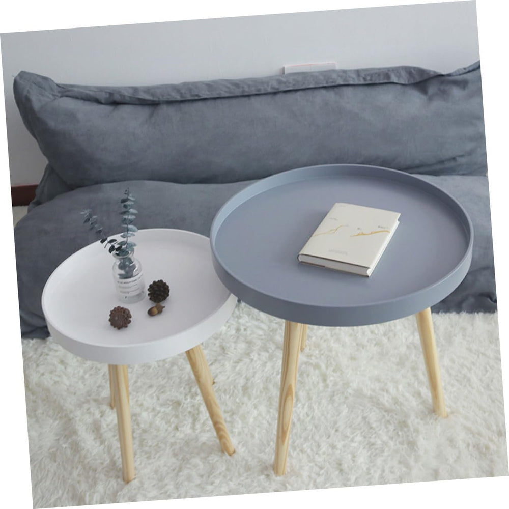 Nordic Style Small Round Indoor Coffee Table White Mini Sofa Side Table for L...