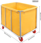 Commercial Laundry Cart with Wheels, Laundry Hamper Cart,Heavy Duty Rolling Laundry Basket with Large Capacity,Laundry Sorter Trolley for Home Hotel Apartment (Yellow, 35.43 * 25.6 * 31.5in)